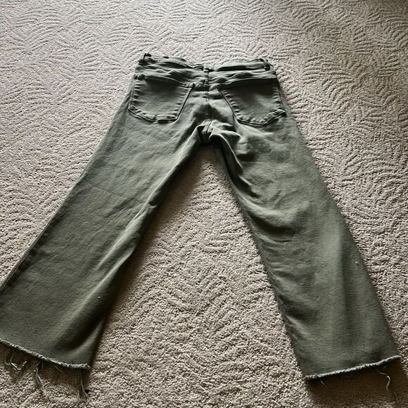 Mango Sienna flared cropped jeans size 10 In Army Green - Picture 15 of 15